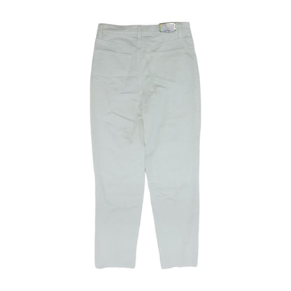 White Solid Pants