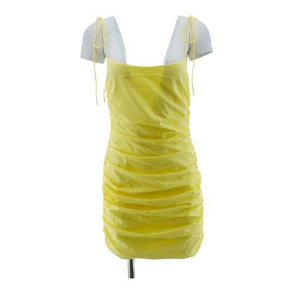 Yellow Solid Mini Dress