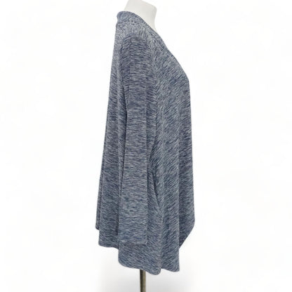 Blue Solid Cardigan Sweater