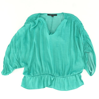 Green Solid Long Sleeve Blouse