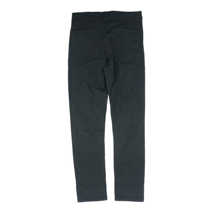 Black Solid Five Pocket Pants