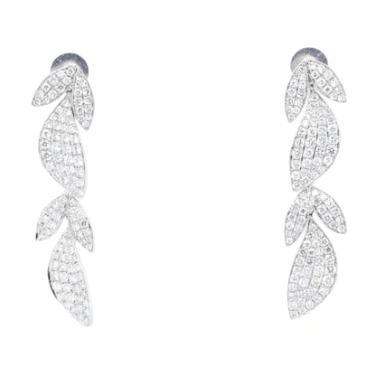 18K White Gold Pave Diamond Dangle Earrings