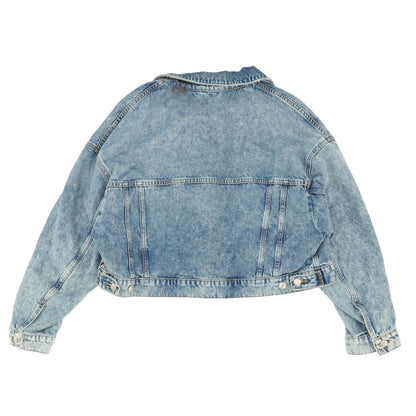 Blue Solid Denim Jacket