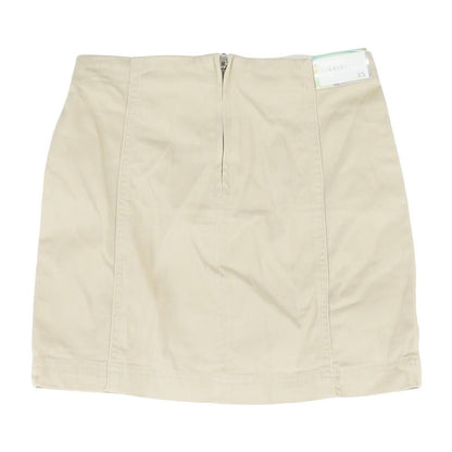 Khaki Solid Mini Skirt