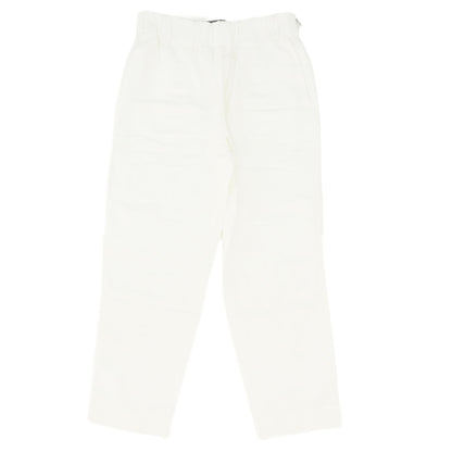 White Solid Pants