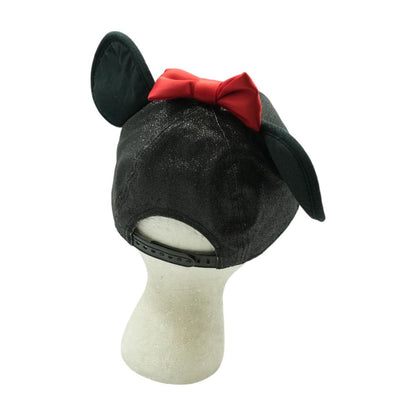 Black Minnie Mouse Embroidery Detail Hat