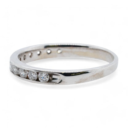 14K White Gold Channel Set Diamond Band