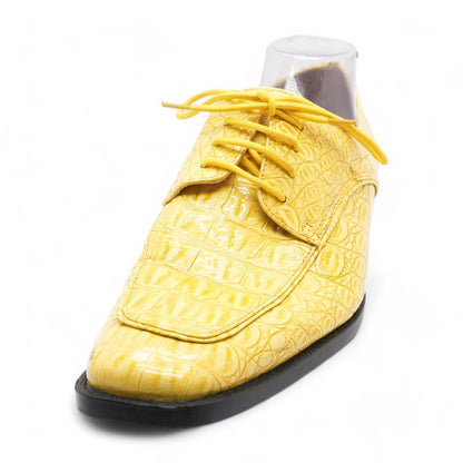 Alligator Print Shoes Yellow Loafer Shoes