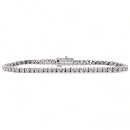 14K White Gold Round Diamond Tennis Bracelet