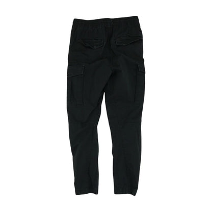 Black Solid Cargo Pants