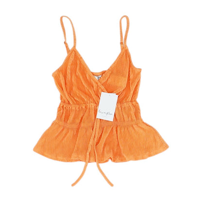 Orange Solid Sleeveless Blouse