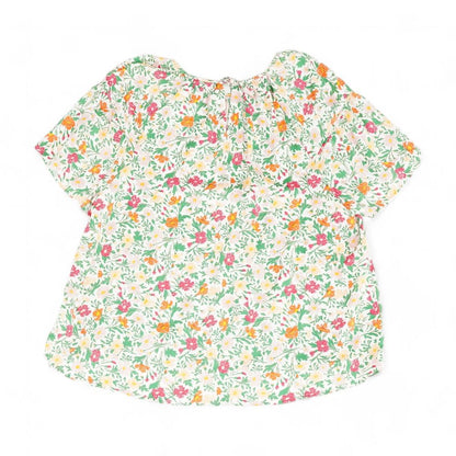 Multi Floral Short Sleeve Blouse