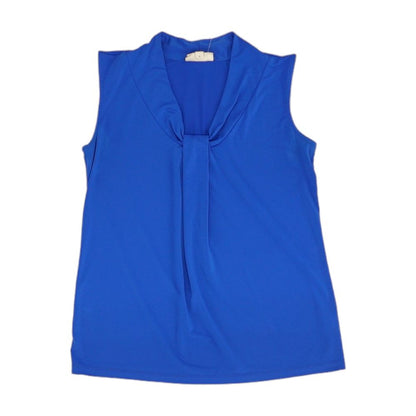 Blue Solid Sleeveless Blouse