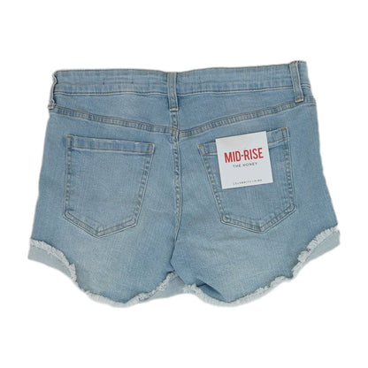 Blue Solid Denim Shorts