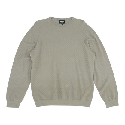 Gray Solid Crewneck Sweater