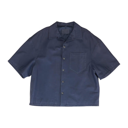 Aviation Blue Nappa Leather Button Down