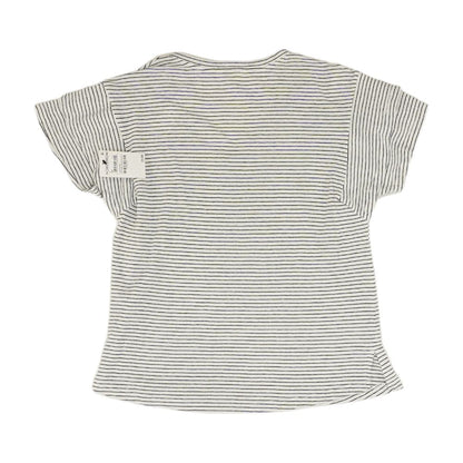 White Striped V Neck T-Shirt