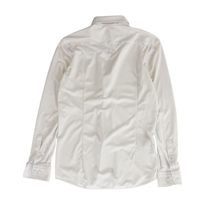 White Solid Long Sleeve Button Down