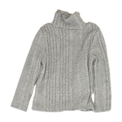 Gray Solid Turtleneck Sweater