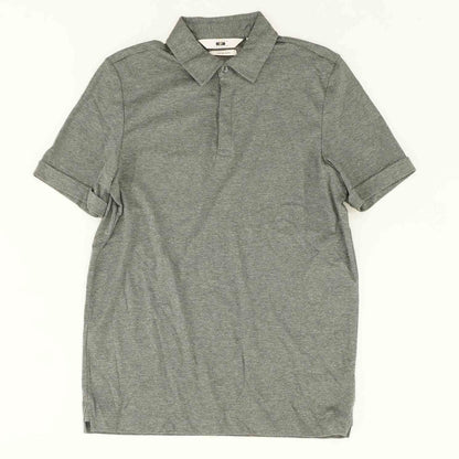 Gray Solid Short Sleeve Polo