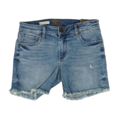 Blue Solid Denim Shorts