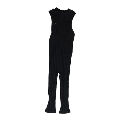 Black Solid Jumpsuit