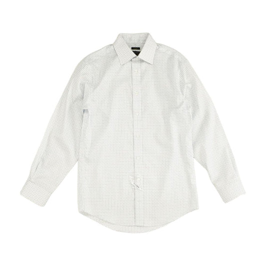 White Check Long Sleeve Button Down