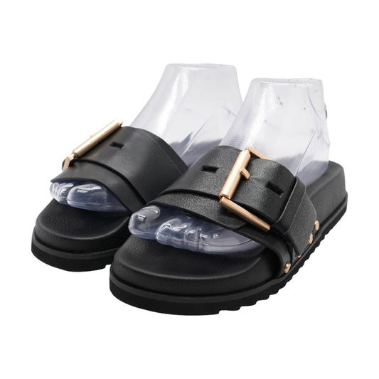 Black Casual Slide Sandals