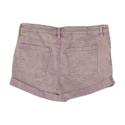 Lavender Solid Denim Shorts