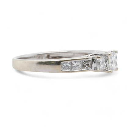 14K White Gold Princess Cut Diamond Engagement Ring