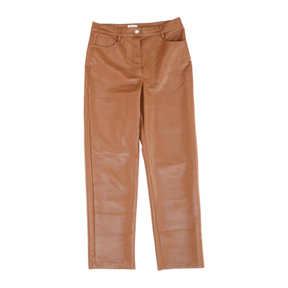 Brown Solid Five Pocket Pants