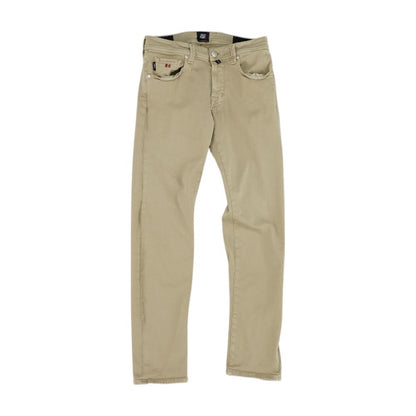 Tan Solid Five Pocket Pants