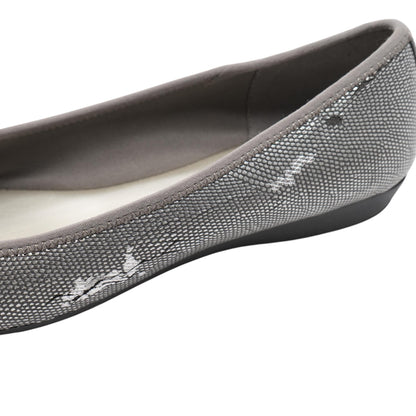 Silver Ballet Flats