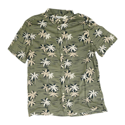 Olive Tropical Short Sleeve Button Down