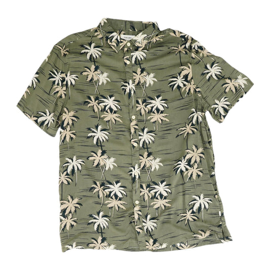 Olive Tropical Short Sleeve Button Down