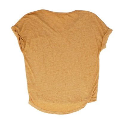 Tan Solid V Neck T-Shirt