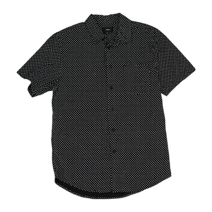 Black Polka Dot Short Sleeve Button Down