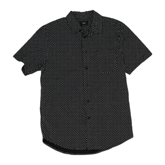 Black Polka Dot Short Sleeve Button Down