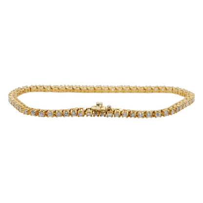 14K Gold Tennis Bracelet With Round Diamonds