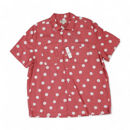 Red Polka Dot Short Sleeve Button Down