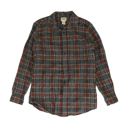 Gray Plaid Flannel Button Down