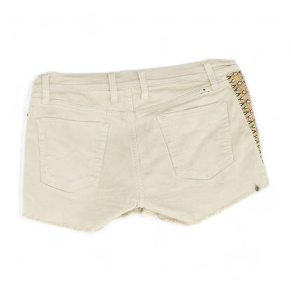 Khaki Solid Denim Shorts