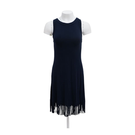 Navy Solid Midi Dress