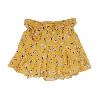 Yellow Floral Mini Skirt