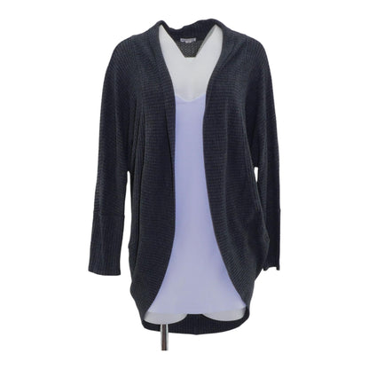 Gray Solid Cardigan Sweater