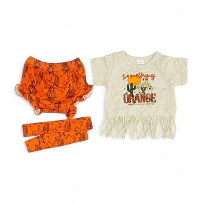 Orange Graphic Short Set