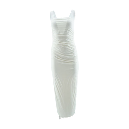 Ivory Solid Midi Dress