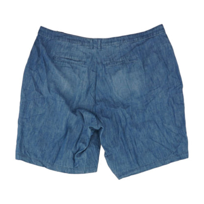 Blue Solid Denim Shorts