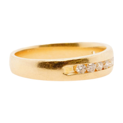 14K Gold Channel Set Round Diamond Band