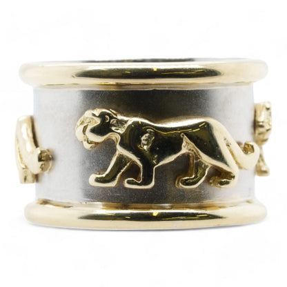 18K Two Tone Gold Wide Panther Band